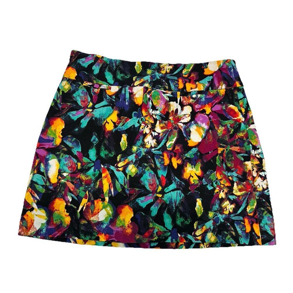 Attyre Ladies 4 Tennis Golf Pickleball skort stretch Pull On Pocket Geometric
